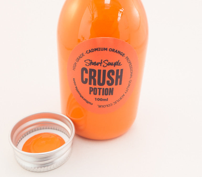 CRUSH - cadmium orange, high grade professional acrylic paint, by Stuart Semple 100ml