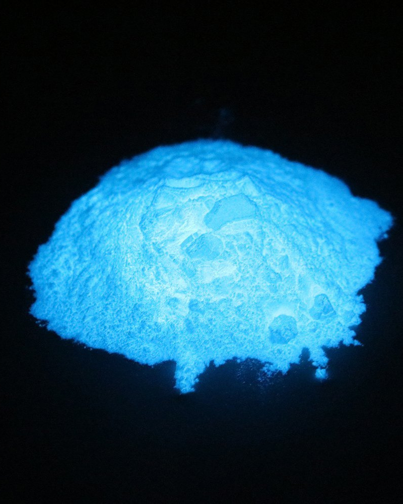 Blue glow in the dark outlet paint