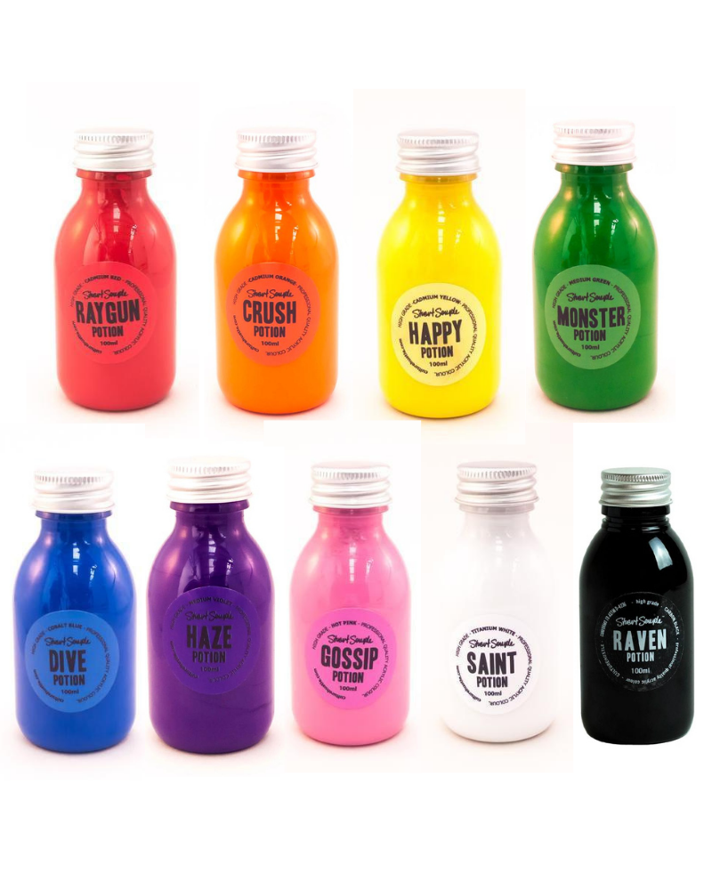 A POTION PACK - full set of 9 high grade acrylic paints, by Stuart Semple