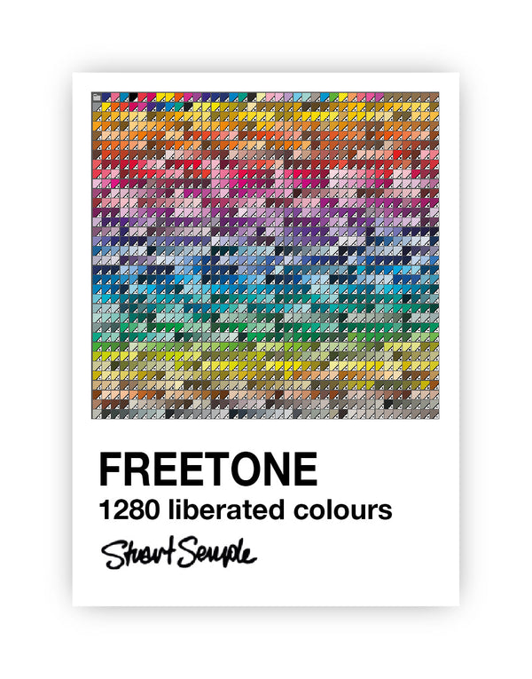 Freetone colour palette featuring 1280 colors arranged in a grid format with a white background and black text.