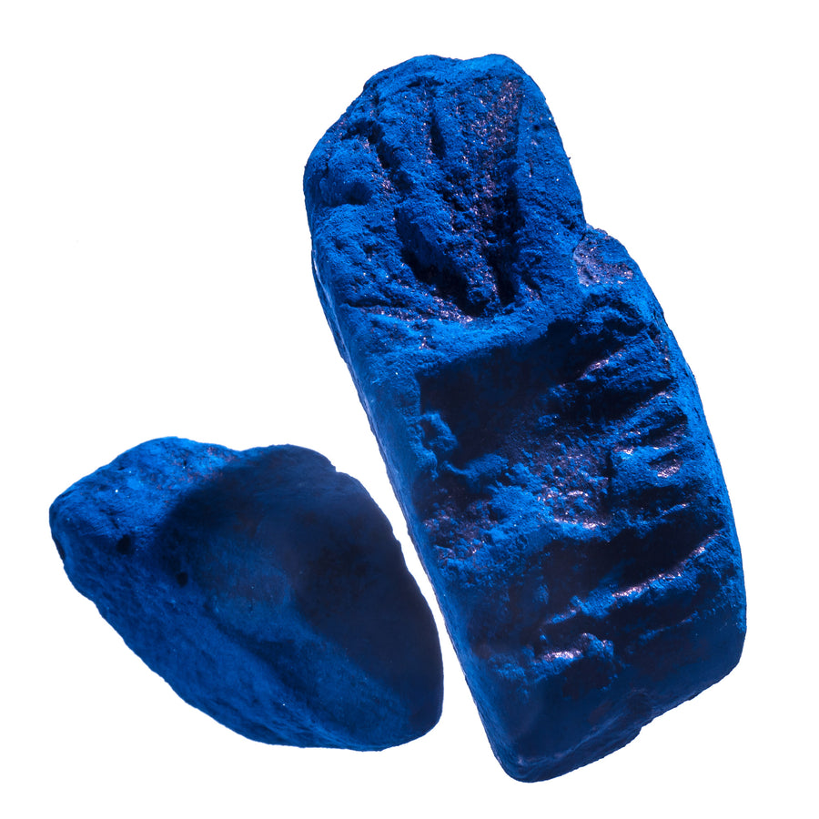 A cake of natural indigo dye