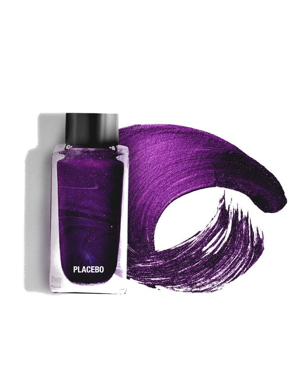 Placebo paint bottle and purple swatch