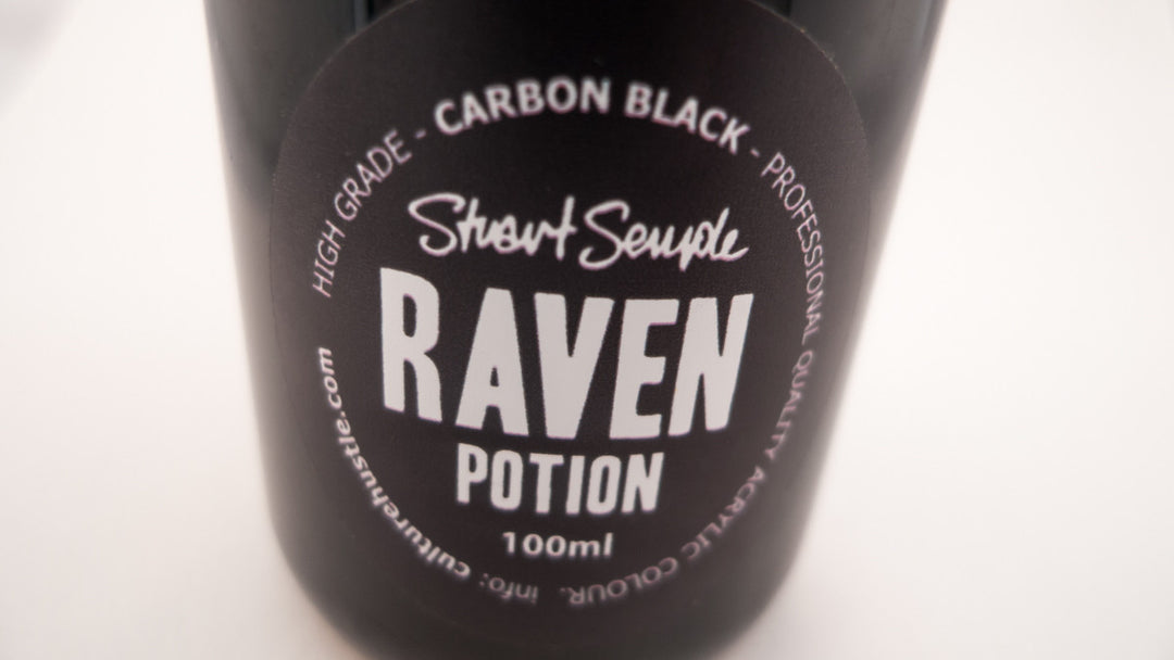 RAVEN - carbon black, high grade professional acrylic paint, by Stuart Semple 100ml