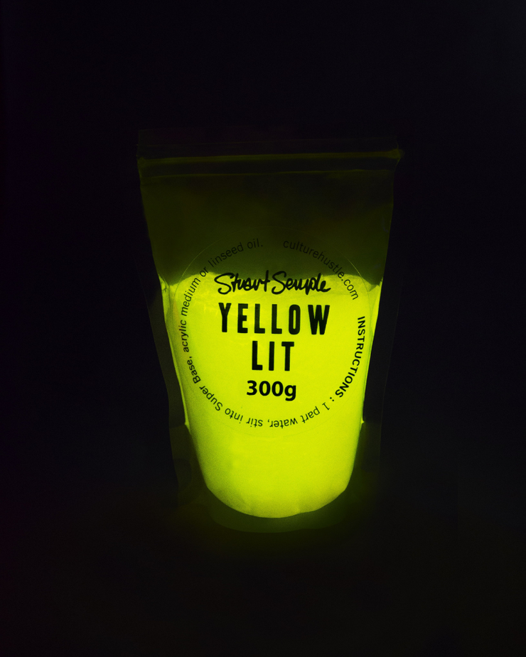 YELLOW LIT - the world's glowiest glow pigment, 100% pure LIT